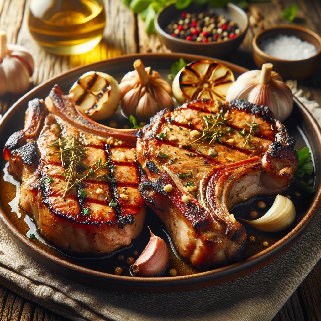 grilled-pork-chops-with-garlic-and herbs